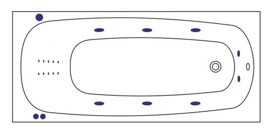 Ванна гидромассажная Whitecross Layla 170 x 75 см, SMART NANO, золото, белый, 0102.170075.100.SMARTNANO.GL - фото 3