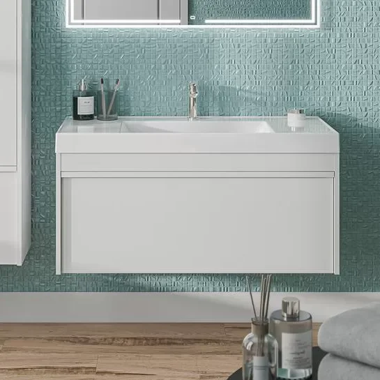 Тумба под раковину подвесная Kerama Marazzi Modula 100 см белая - фото 1