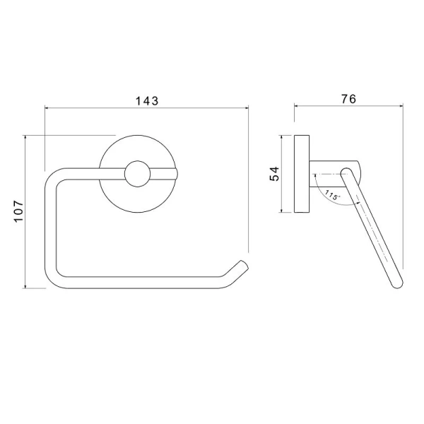 Бумагодержатель Акватек Европа черный матовый - фото 2