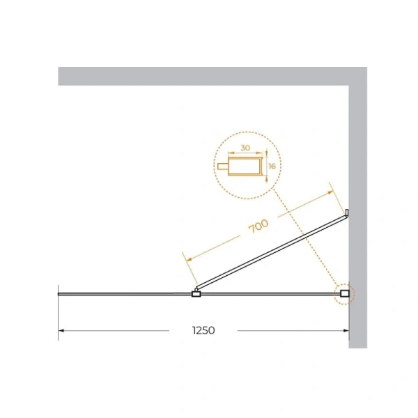 Душевая перегородка Cezares Liberta 125 см профиль черный - фото 2