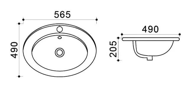 Раковина Azario 56.5 см встраиваемая - фото 2