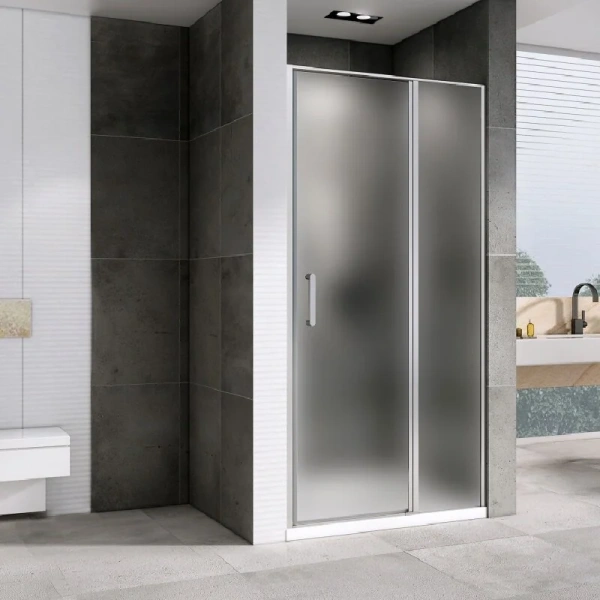 Душевая дверь в нишу Abber Sonnenstrand 120 см профиль хром, стекло матовое, хром - фото 4