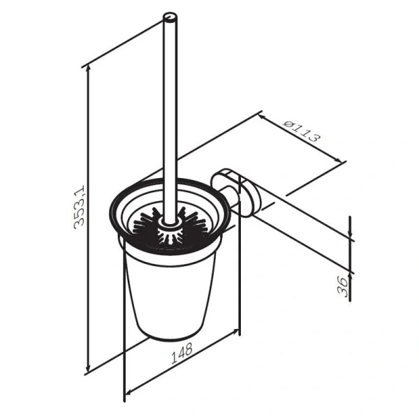 Ершик Am.Pm Sense подвесной, хром - фото 2