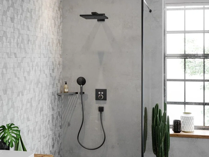 Верхний душ Hansgrohe Raindance E черный матовый, современные, hi-tech - фото 4