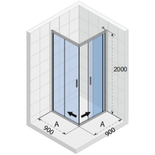 Душевой уголок Riho Hamar 2.0 90x90 см профиль хром - фото 3