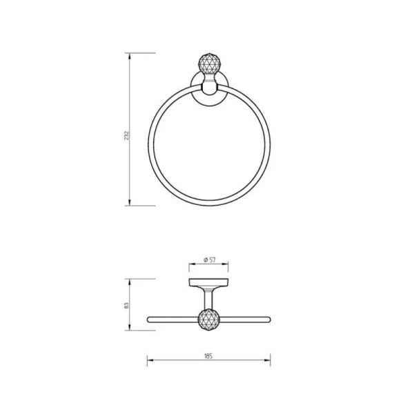 Полотенцедержатель Migliore Amerida хром, классические, ретро, с кристаллами swarovski, декорированные - фото 2