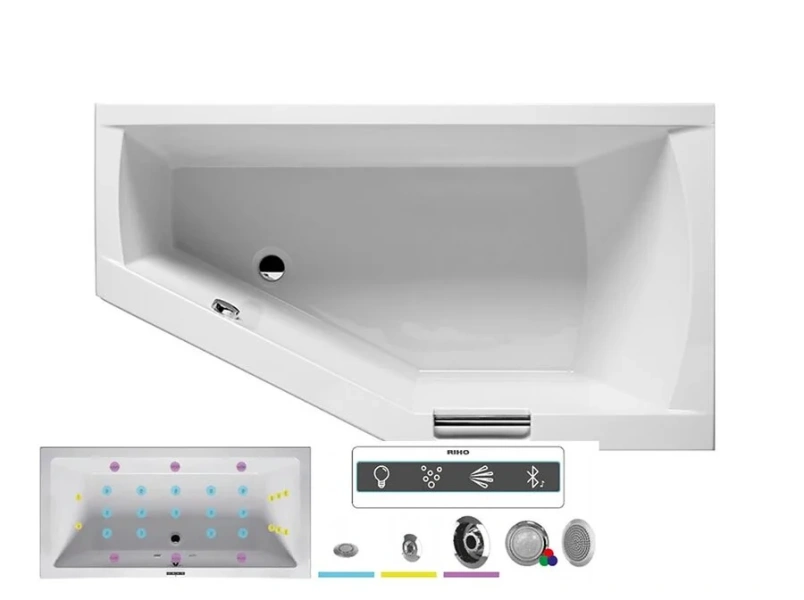 Ванна гидромассажная Riho Geta 160 x 90 см, JOY, левая/правая - фото 1