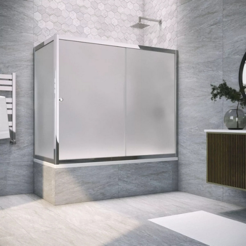 Душевая шторка на ванную стекло сатин Vegas-glass ZV+ZVF 180х90 10