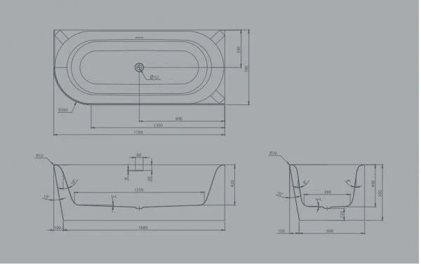 Ванна акриловая Knief Fresh Right/Left 0100-232/233 180 х 80 см угловая - фото 4