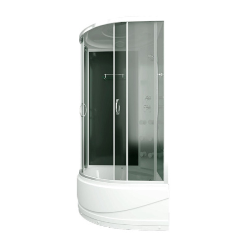 Душевая кабина Erlit Comfort 90х90 см стекло тонированное, угловые, недорогие, для дачи, с гидромассажем, c тропическим душем, с крышей, с сиденьем - фото 5
