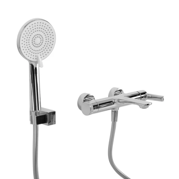 Смеситель для ванны Cezares Lux хром, из латуни, округлая форма, с душевой лейкой - фото 5