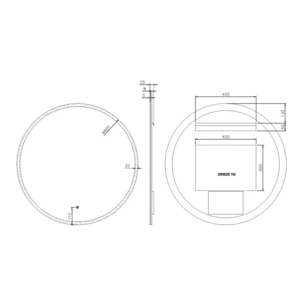 Зеркало с подсветкой Boheme 80 см золото - фото 2