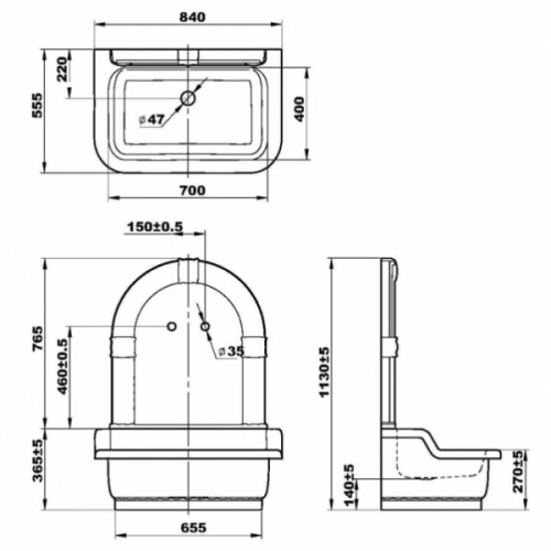 Раковина напольная Migliore Olivia бронза - фото 2