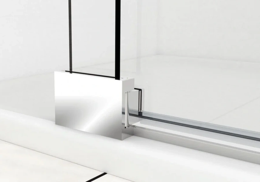 Душевая дверь в нишу Vincea Extra 110 см профиль черный, стекло тонированное, 110 см - фото 3