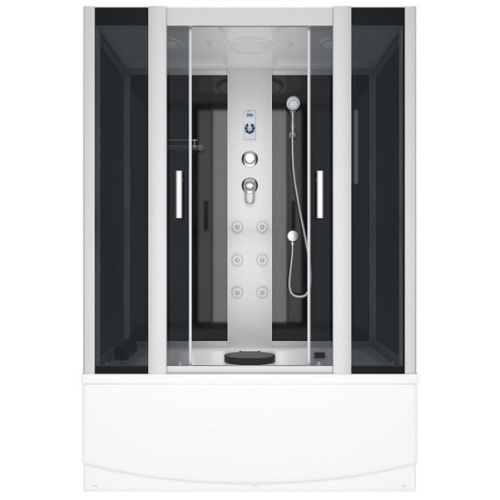 Душевой бокс, задние стенки чёрные, стекло тонированное, Erlit Comfort ER 4517TP-C4 - фото 1