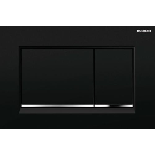 Клавиша смыва Geberit Sigma 30 черная/полоска глянцевый хром - фото 1