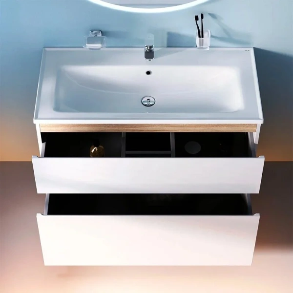 Тумба под раковину напольная Am.Pm X-Joy 100 см белый глянец, комплект (набор) - фото 8