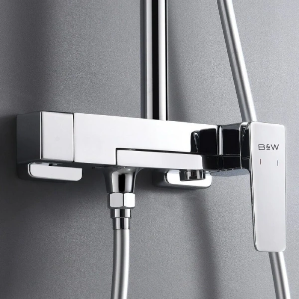 Душевая стойка Black&White Universe латунь, со смесителем - фото 8