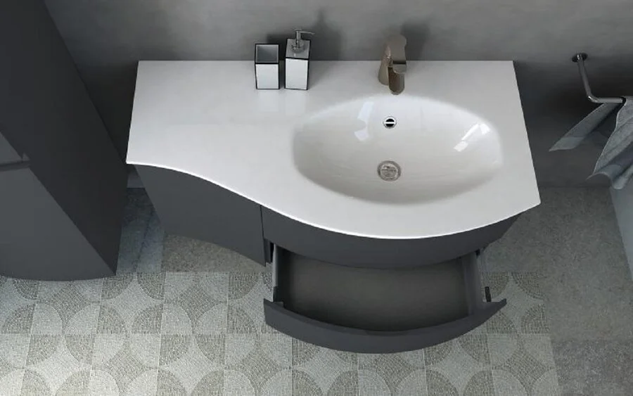 Тумба с раковиной подвесная Cezares Vague 54834 104 см Rovere Tabacco, светло-коричневая - фото 6