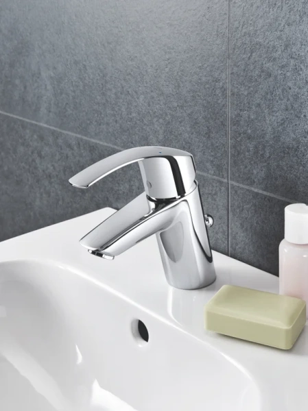 Раковина Grohe Euro Ceramic 45 см альпин-белый, прямоугольной формы, тюльпан - фото 5