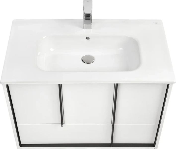 Тумба под раковину подвесная Акватон Ривьера 80 см белая матовая index_1 - фото 10