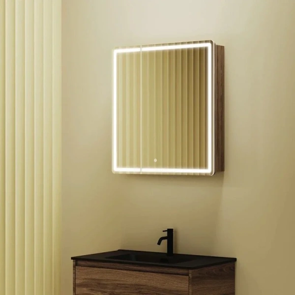 Зеркальный шкаф с подсветкой Sancos Mirror 70 см дуб чарльстон - фото 3