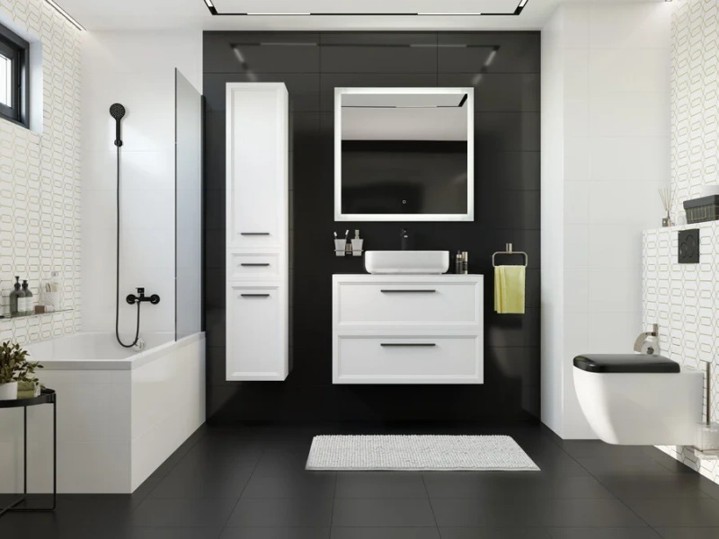 Акриловая ванна Stworki Стокгольм 180 x 80 см, с каркасом, белая, 270056 - фото 3