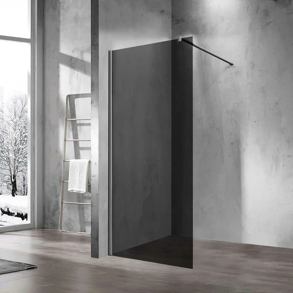 Душевая перегородка Vincea Walk In 90 см профиль вороненая сталь, стекло тонированное, другие - фото 3