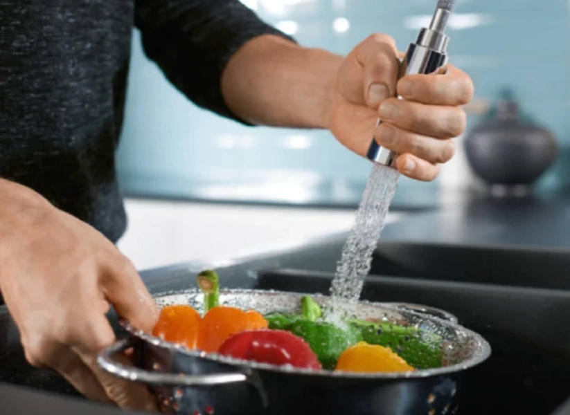 Смеситель для кухни Hansgrohe Talis 73851 с выдвижным изливом, на мойку, на столешницу - фото 6