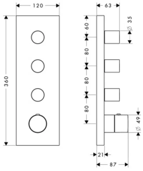 Смеситель для душа термостатический Axor Shower Collection 10751000 - фото 2