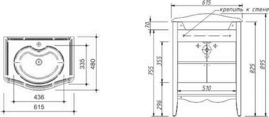 Тумба под раковину напольная Caprigo Marsel 60 см шоколад, напольная, пристенная - фото 4
