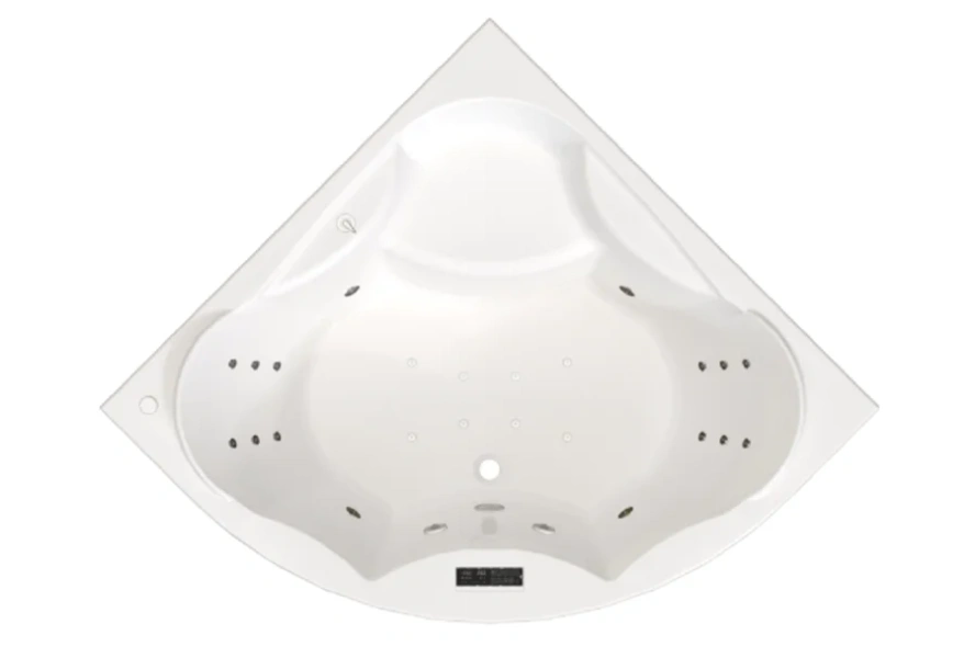 Гидромассажная ванна Радомир Сандра 2-83-2-0-0-221, 149 х 149 см, рама-подставка, фронтальный экран, сифон, слив-перелив автомат, гидромассаж Люкс хром КУ 500, белая - фото 1