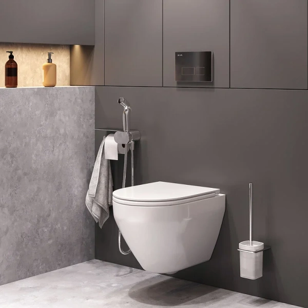 Унитаз подвесной Am.Pm Spirit 2.0 с гигиеническим душем, безободковые, сиденье с микролифтом , с антивсплеском - фото 5