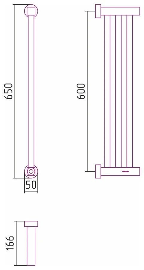Полотенцесушитель электрический Сунержа Хорда 4.0 16.6х60 см черный матовый - фото 2