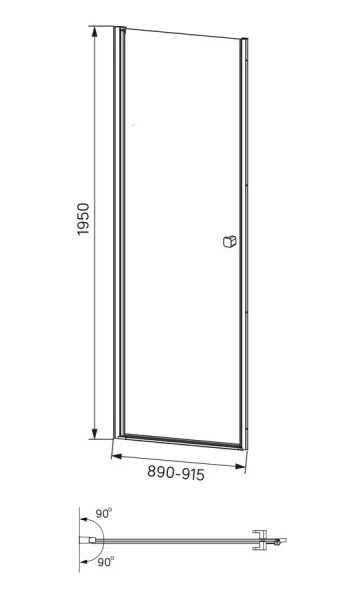 Душевая дверь в нишу IDDIS Ray 90 см стекло прозрачное - фото 2