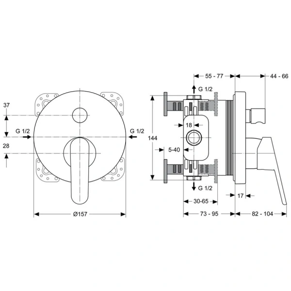 Смеситель для душа Ideal Standard Vito A6065AA встраиваемый - фото 2