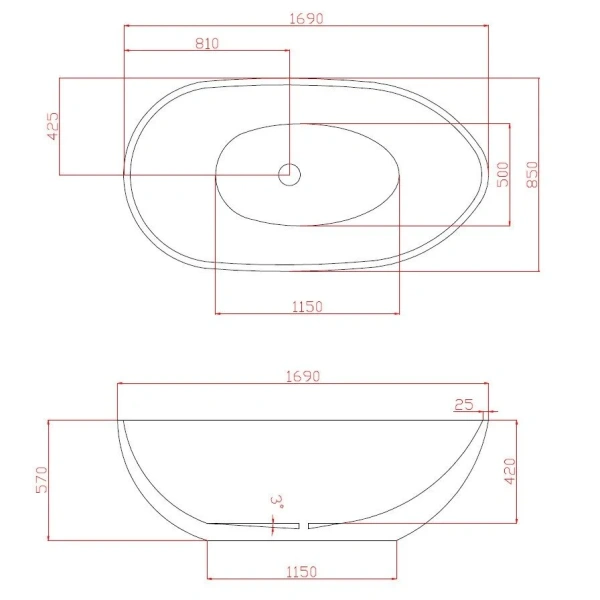Ванна акриловая Azario Leeds LEE17085 170 х 85 x 58 см отдельностоящая, белая - фото 2