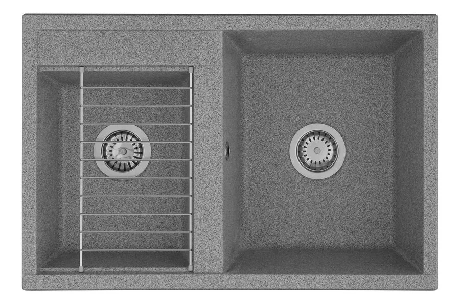 Мойка для кухни Акватон Делия 78 см серая, врезные - фото 2