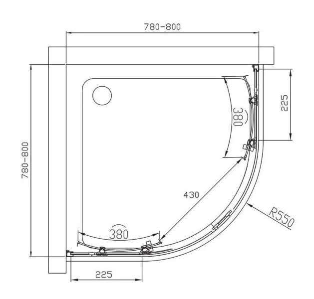 Душевой уголок Vincea Alpha 80х80 см стекло текстурное, современные, hi-tech - фото 3