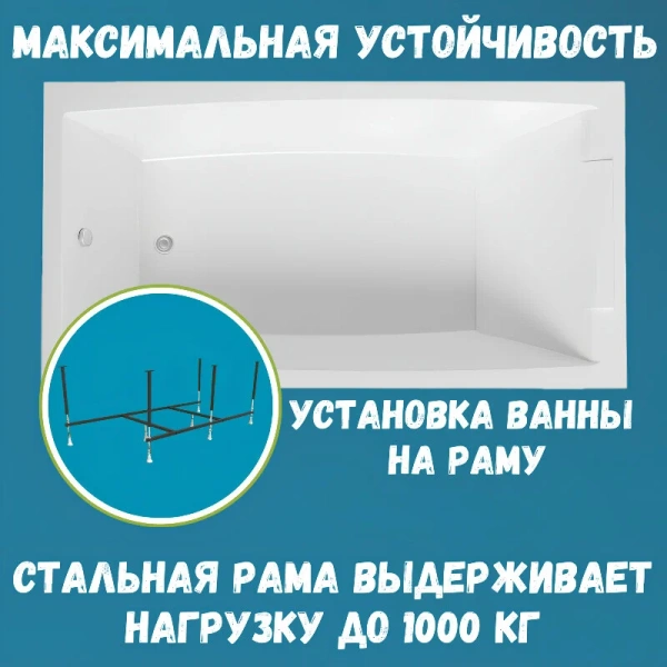 Ванна акриловая 1MarKa Aelita 01ае1575кп, 150 x 75 см, цвет белый, в наличии - фото 10