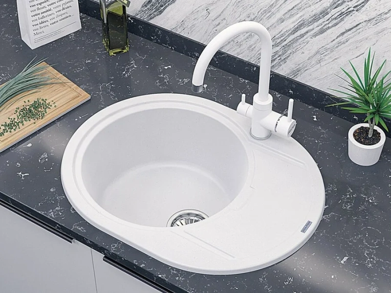 Смеситель для кухни Paulmark Essen белый матовый, для кухни - фото 2