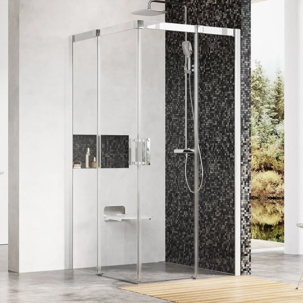 Душевой уголок, профиль блестящий, Ravak Matrix MSRV4 90/90 - фото 1