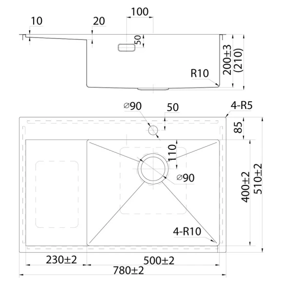 Мойка для кухни IDDIS Haze 78 см чаша справа, в наличии - фото 8