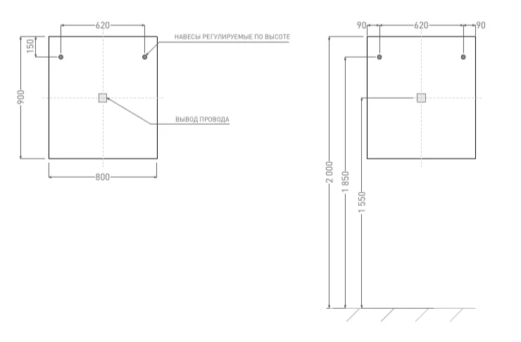 Зеркало с подсветкой Salini Ombra 80 см прямоугольное - фото 2