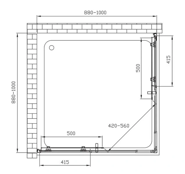 Душевой уголок Vincea Rapid 100x100 см стекло текстурное, современные, hi-tech - фото 3