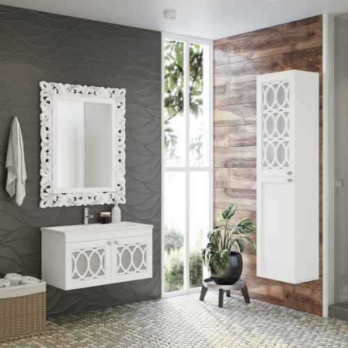 Шкаф-пенал подвесной Misty Тондо 40 см белый, левый, 40 см - фото 3