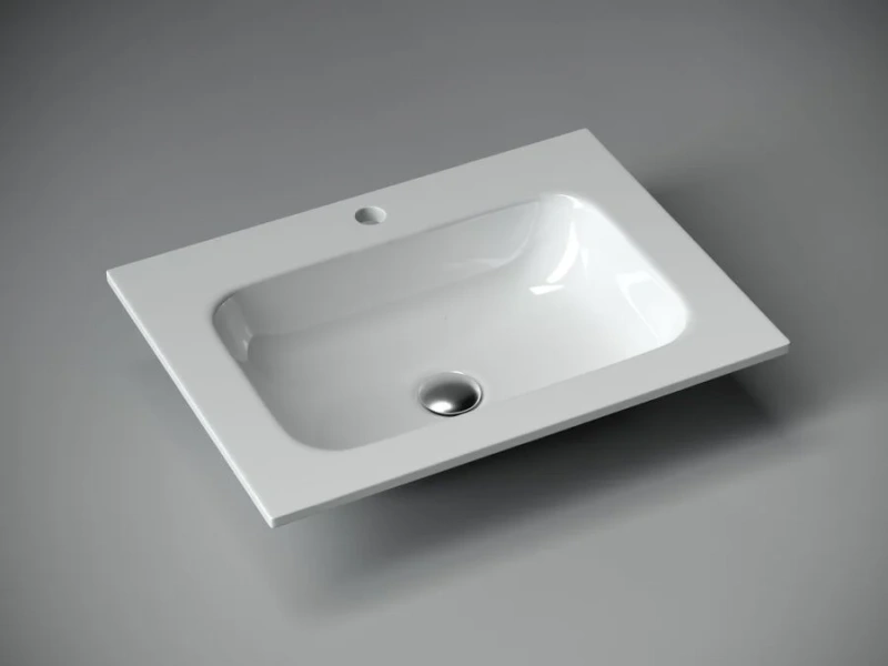 Раковина Sancos Grace 61 см белая, встраиваемые (в столешницу), пристенные - фото 3