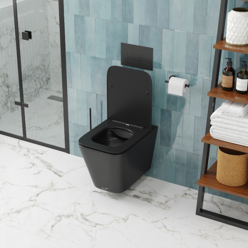 Унитаз подвесной Ceruttispa Maiella черный, безободковые, сиденье с микролифтом , с антивсплеском - фото 5