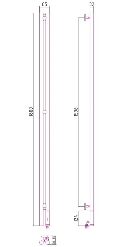 Полотенцесушитель электрический Сунержа Нюанс 3.0 5843-1853 8.5х180 см нержавеющая сталь - фото 2