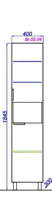 Шкаф-пенал напольный Aqwella Бриг 40 см без бельевой корзины, в наличии - фото 2